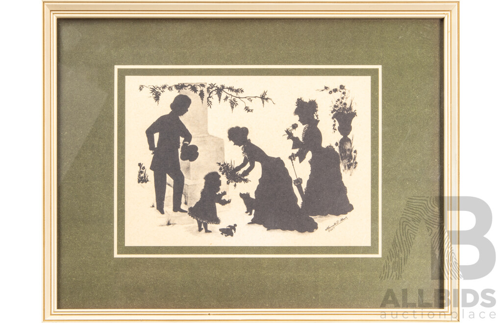 Pair of Marcelle D. Shears Silhouette Artworks Published by Peter Bates