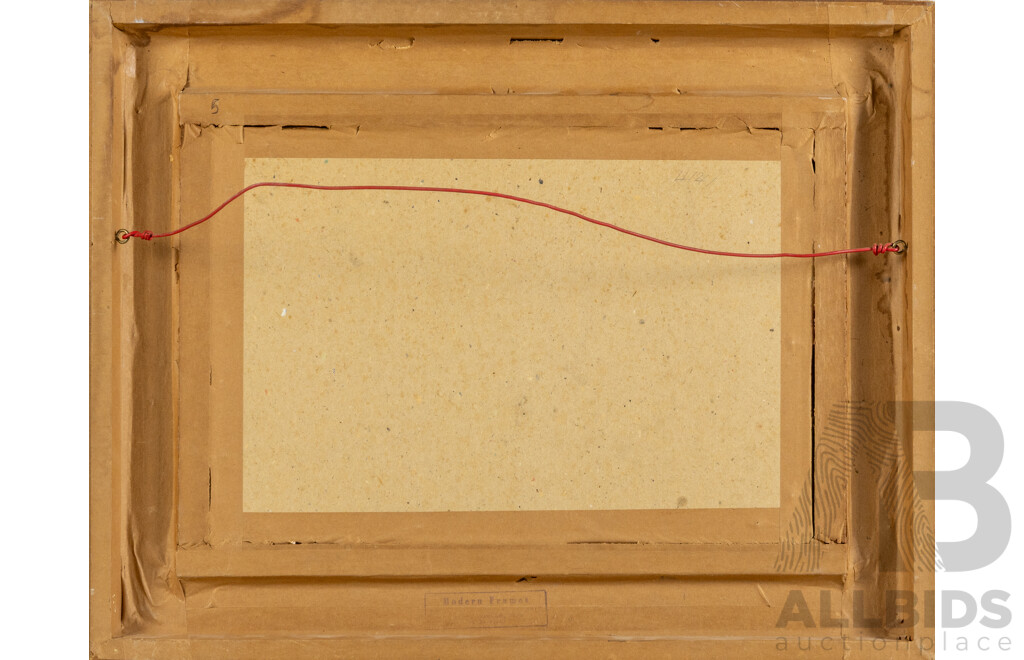 Oscar Navarro (20th Century, Filipino,1921-1973), Lone Fisherman in Village on Stilts 1955), Wonderful Original Vintage Oil on Canvas Board, 38 x 49 cm (frame)