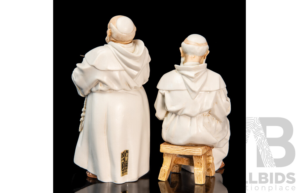 Two Algora (Spain) Porcelain Figures of Monks