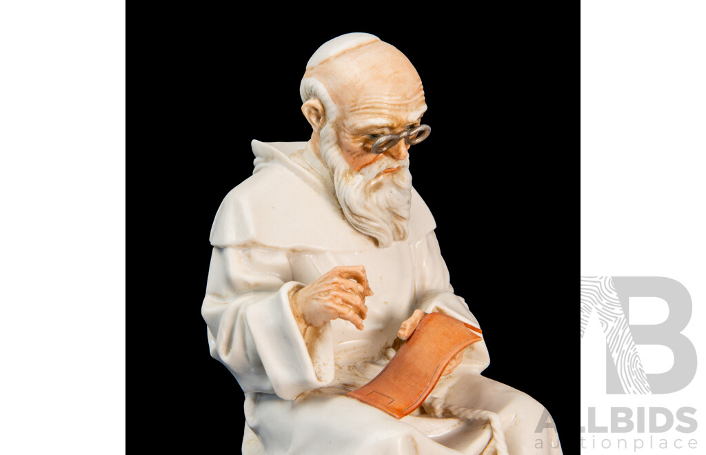 Two Algora (Spain) Porcelain Figures of Monks