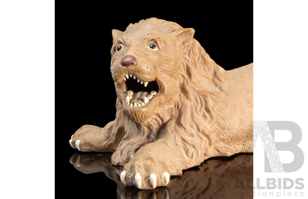 Chinese Shiwan Pottery Figure of a Lion