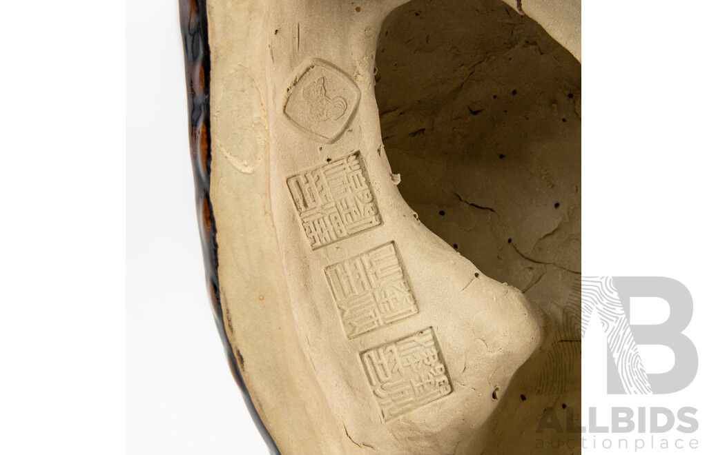 Large Chinese Shiwan Pottery Figural Group Depicting Yang Xiang