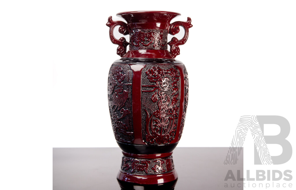 Chinese Blood Glaze Decorated Pottery Vase