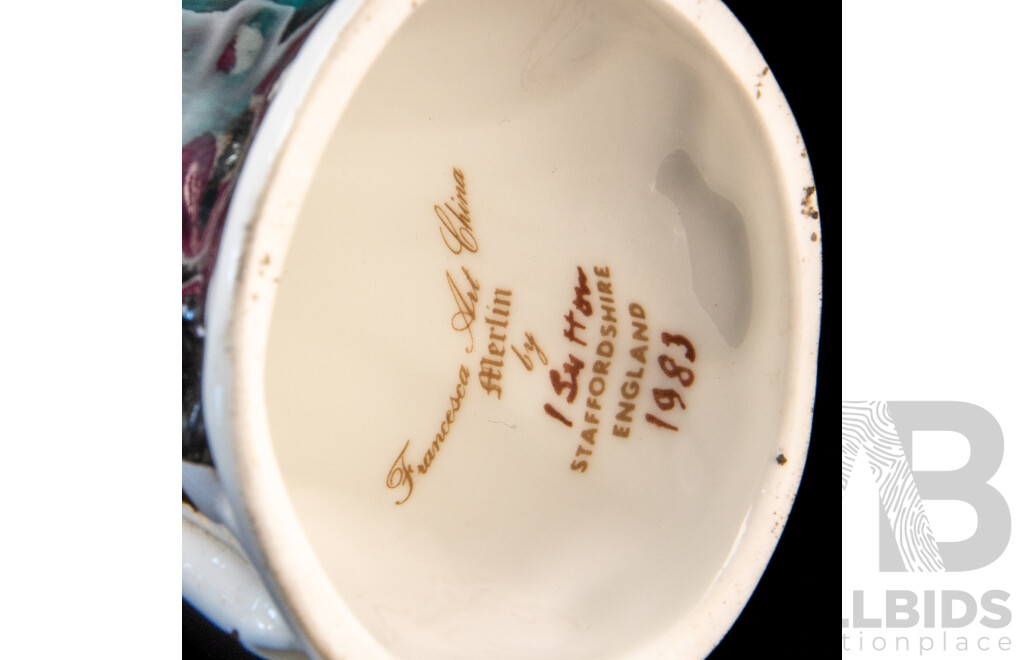 Set of Four Antique Staffordshire China ‘Francesca Art Series’ Candle Snuffers by P. Ansell