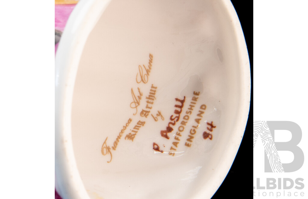 Set of Four Antique Staffordshire China ‘Francesca Art Series’ Candle Snuffers by P. Ansell