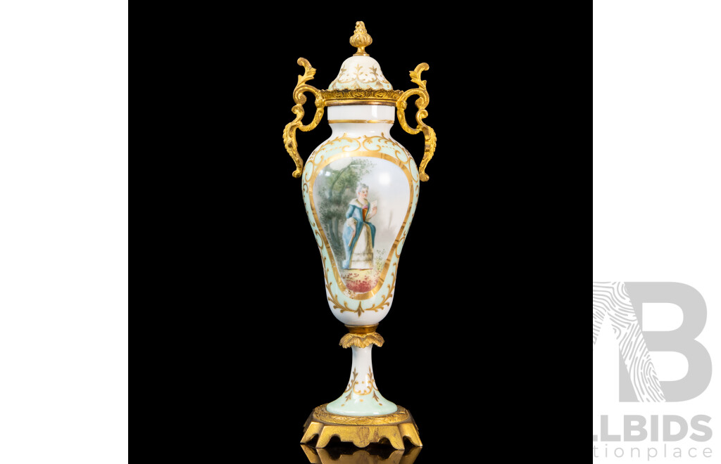 19th Century Sèvres Ormolu-Mounted Porcelain Urn