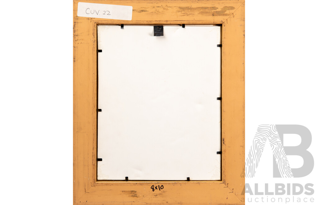 Framed Vintage Arabic Watercolour of Birds with Calligraphy