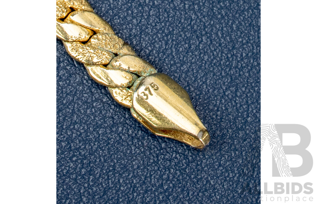 9ct Yellow Gold Plated Textured Curb Chain Necklace. Length - 51cms