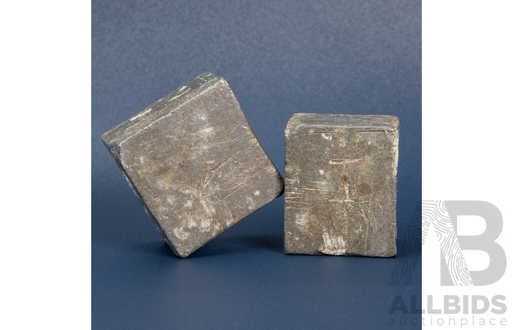 Two Heavy Metal Coin Dies with Reverse Images of Queen Victoria