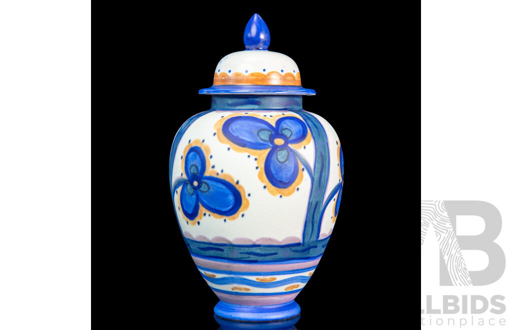 Rare Carlton Ware (England) Handcraft 'Shamrock' Lidded Jar with Finial – Pattern No. 3235