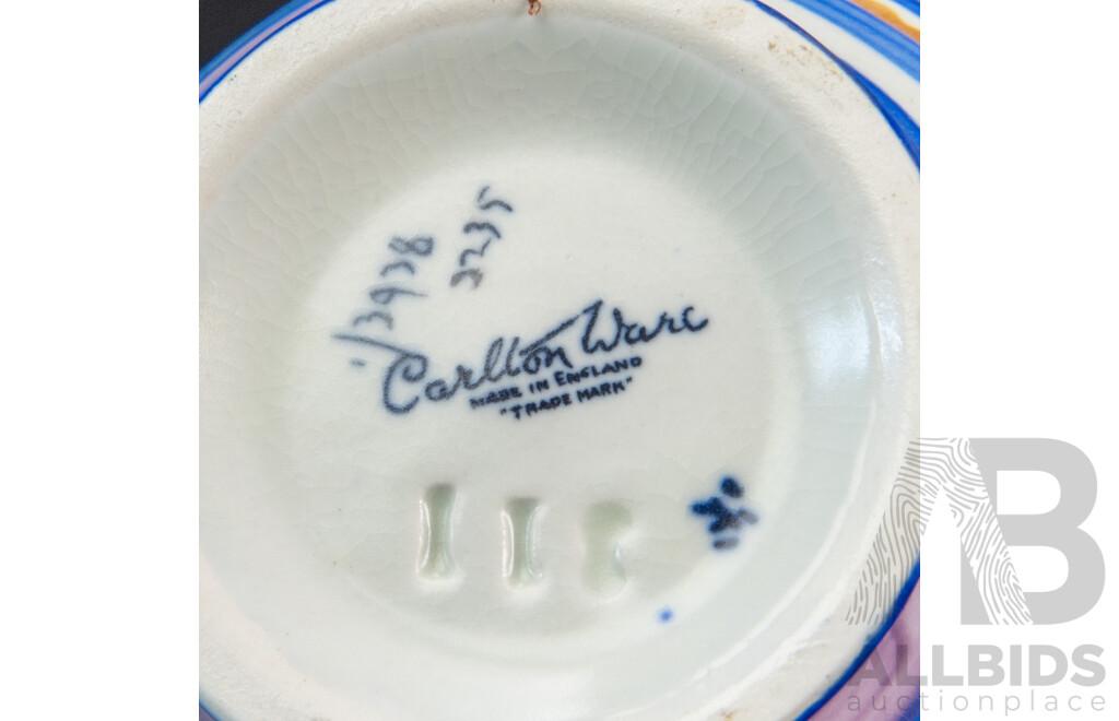 Rare Carlton Ware (England) Handcraft 'Shamrock' Lidded Jar with Finial – Pattern No. 3235