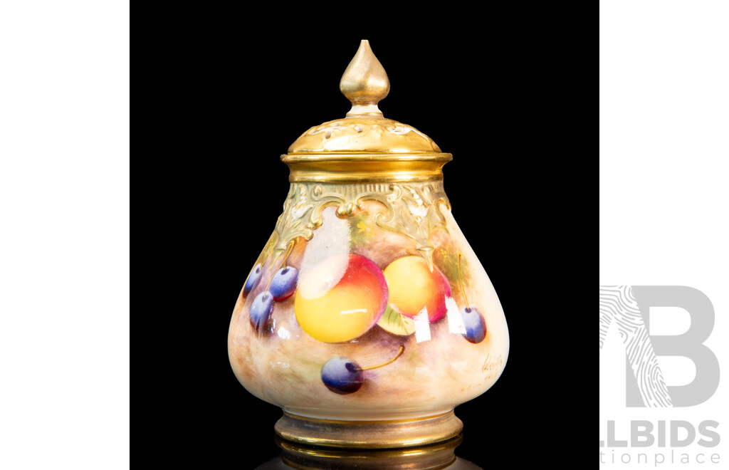 Vintage English Royal Worcester Potpourri Vase with Lid