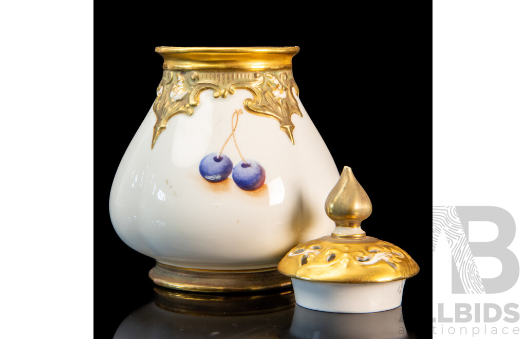 Vintage English Royal Worcester Potpourri Vase with Lid