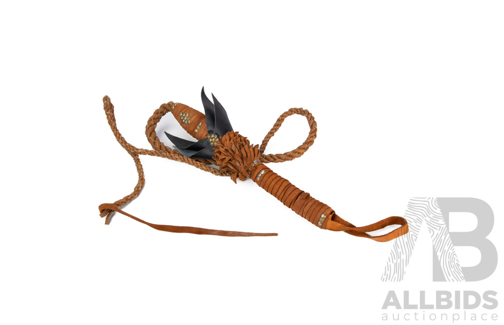 Vintage Braided Leather Whip