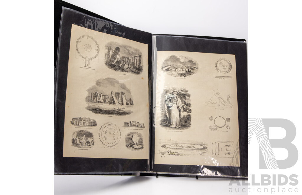 Collection of 60 Woodcut Engravings, Charles Knight Volumes, C 1850s