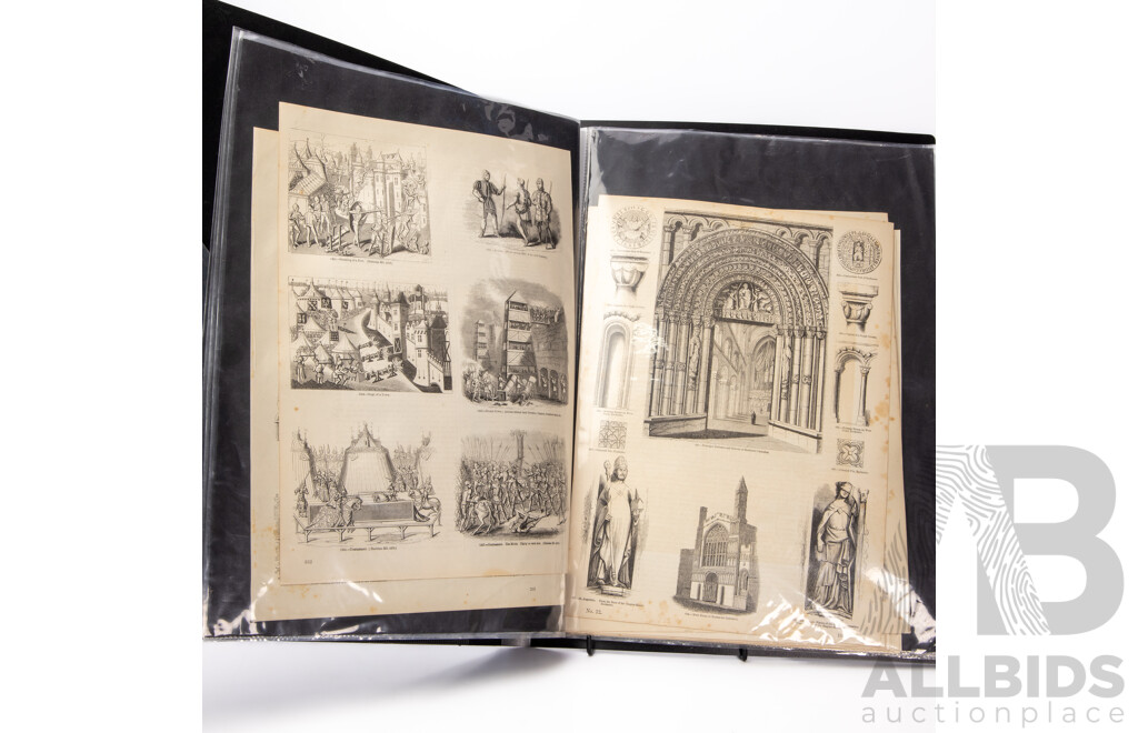 Collection of 60 Woodcut Engravings, Charles Knight Volumes, C 1850s