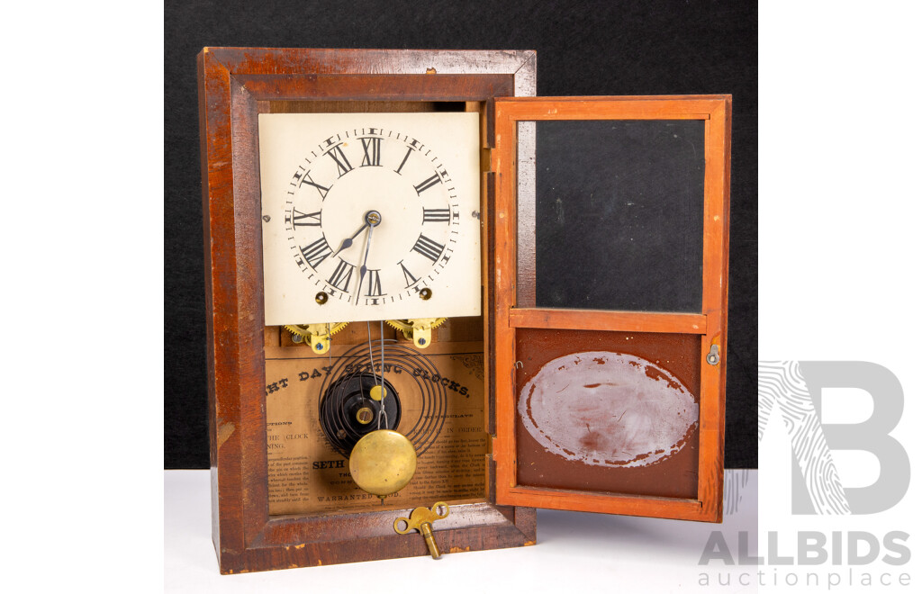 Antique (Early 20th Century) Seth Thomas Eight/Night Day Spring Two-Train Clock (USA)