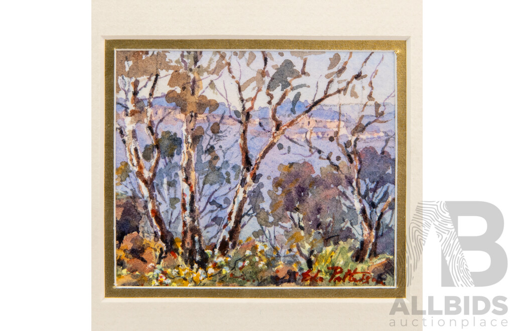 Miniature Watercolour Painting of the Blue Mountains (Award-Winning Artist Isla Patterson)