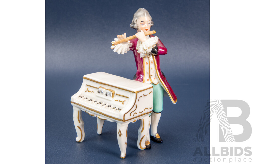 Three Frankenthal (Germany) Porcelain Figurines with Porcelain Lace, 18th?19th Century Style