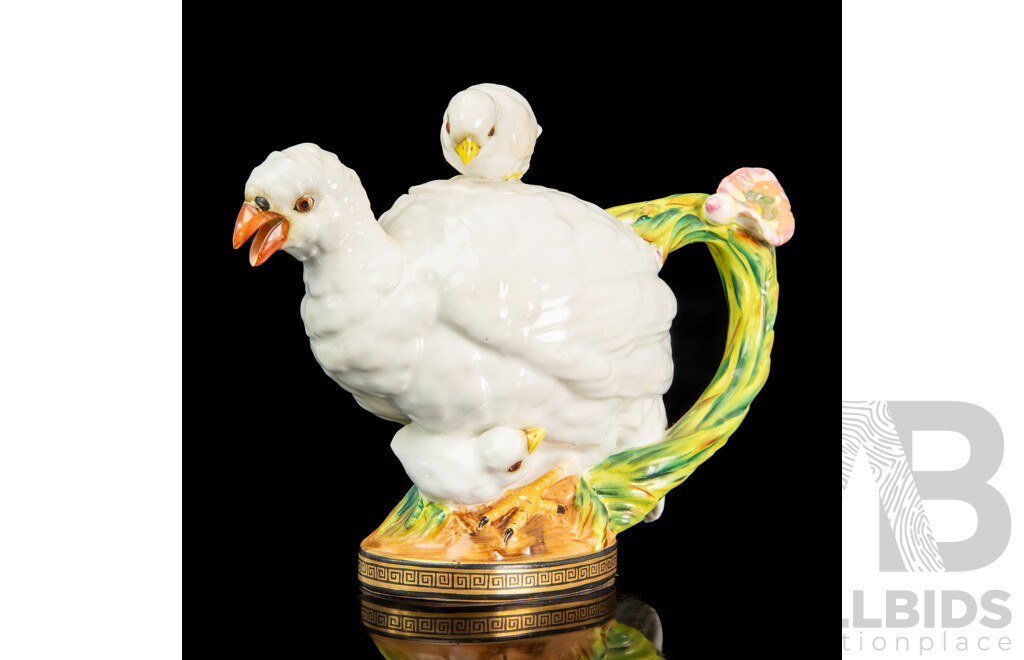 Rare Moore Brothers ‘Quail and Chick’ Teapot, C.1870
