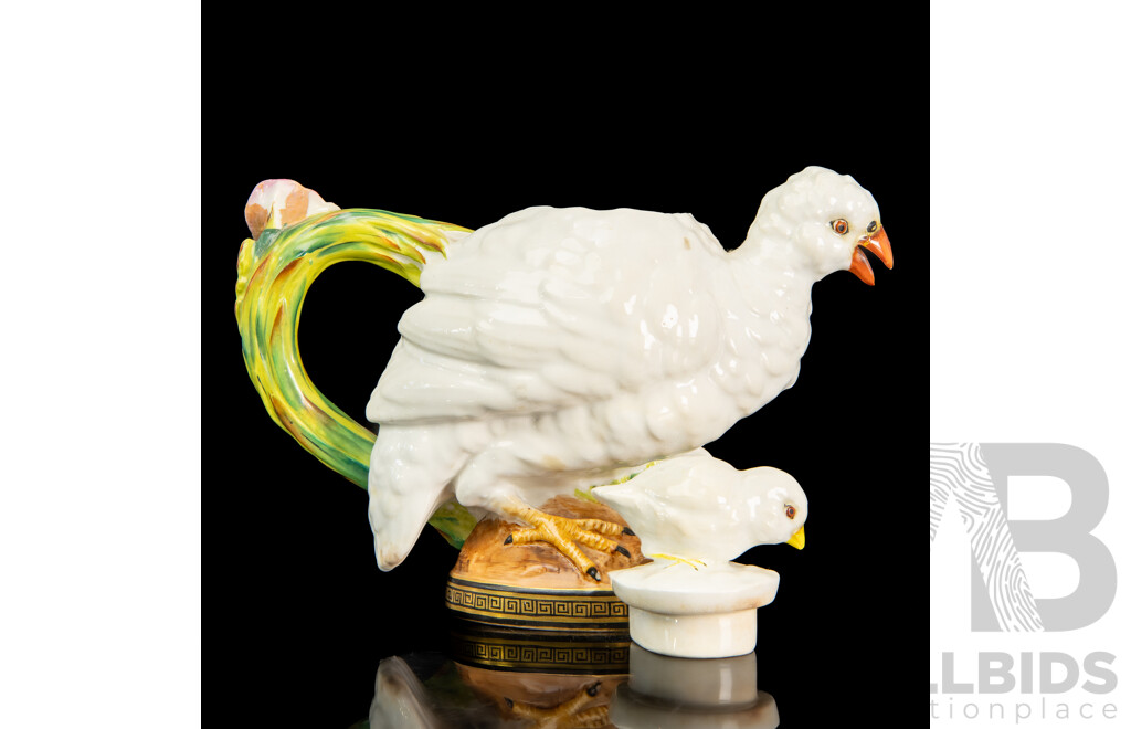 Rare Moore Brothers ‘Quail and Chick’ Teapot, C.1870