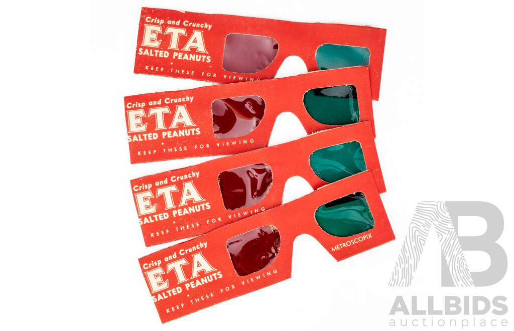 Four Sets of Vintage ETA Peanuts 3D Glasses
