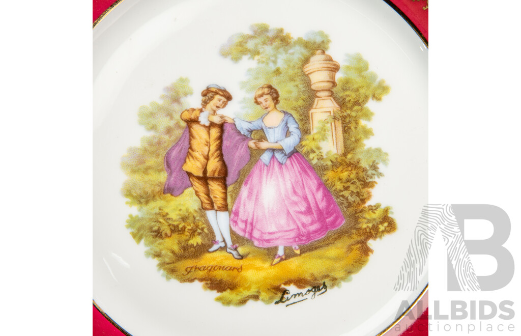 Limoges Castel Fragonard Style Decorative Porcelain Plate, France