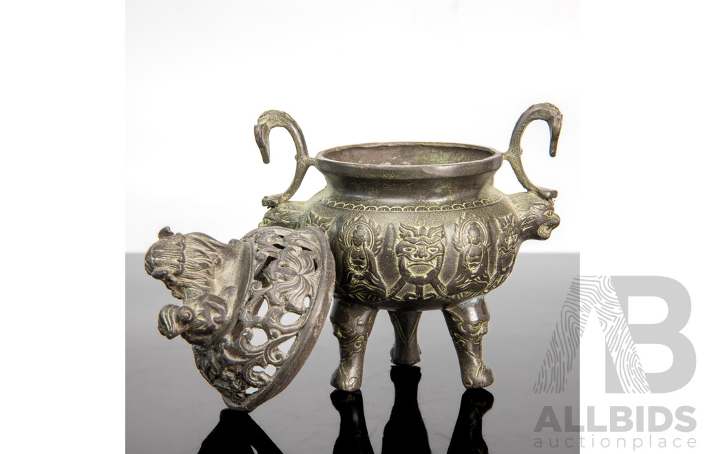 Chinese Bronze Tripod Censer in the Xuande Style