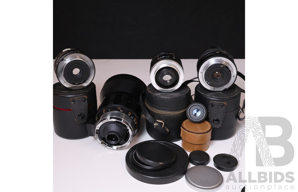 Collection of Vintage Wide Angle and Specialty Prime Lenses Including Zeiss and Dallmeyer