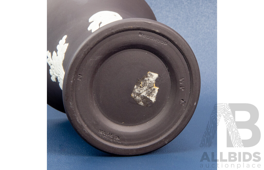 Wedgwood Black Basalt Jasperware Trumpet Vase