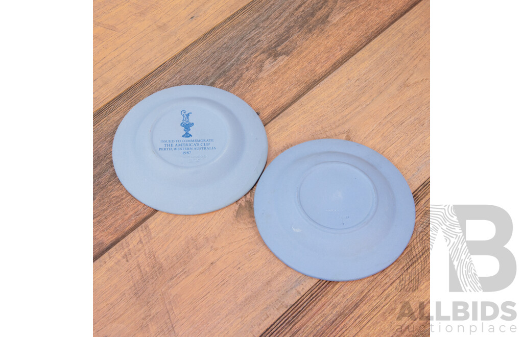 Pair of Wedgwood Trinket Dishes Americas Cup and Captain Cook
