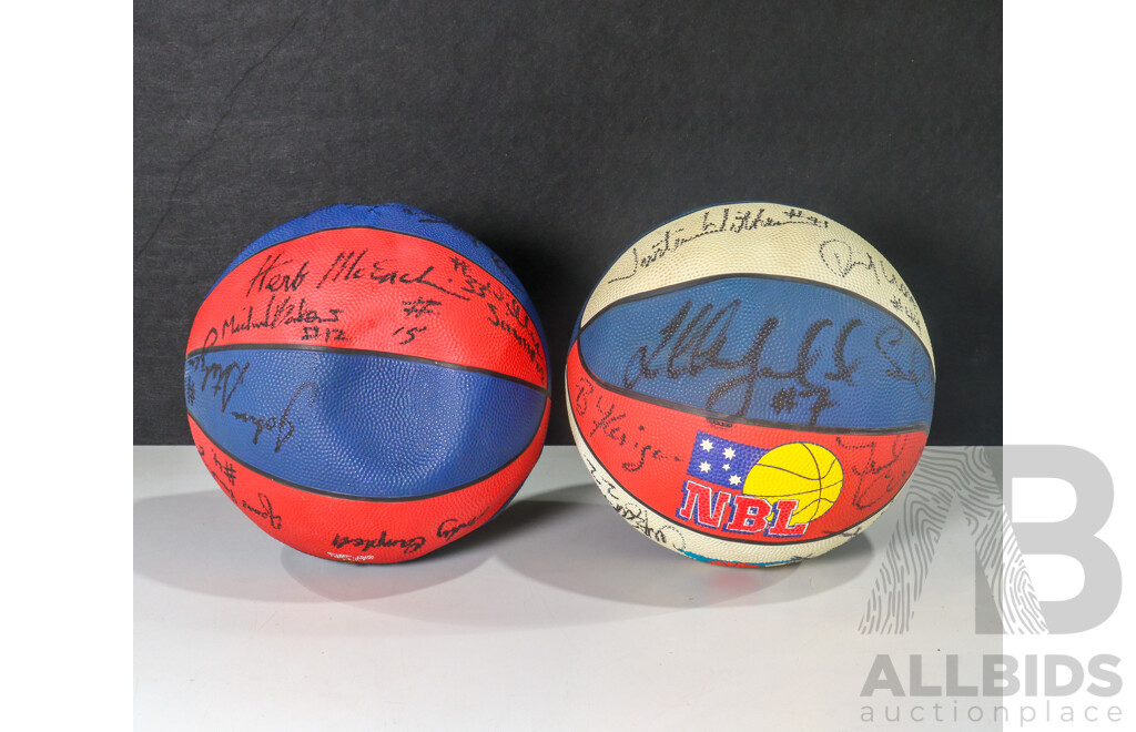 Two Canberra Cannons Signed Basketballs