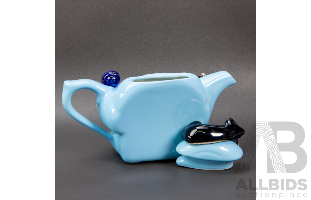 Ceramic Inspirations Blue Cats One Cup Teapot