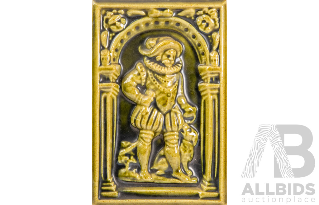 Vintage Communist Era GDR Velten Ceramic Oven Tile