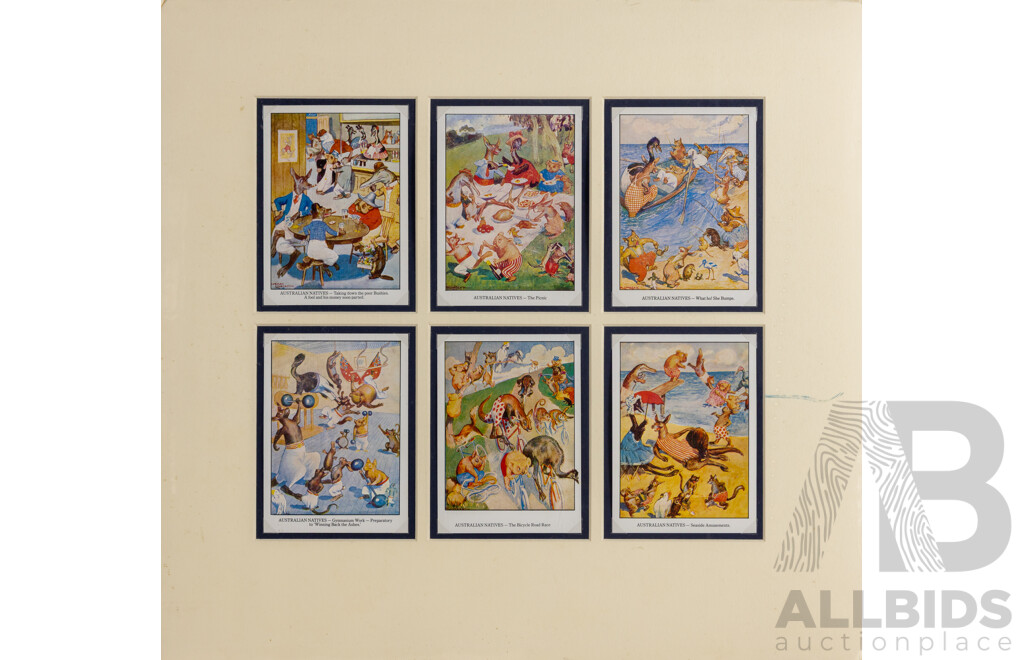 Limited Edition Norman Lindsay Postcards, Edition 488 of 1000, Matted