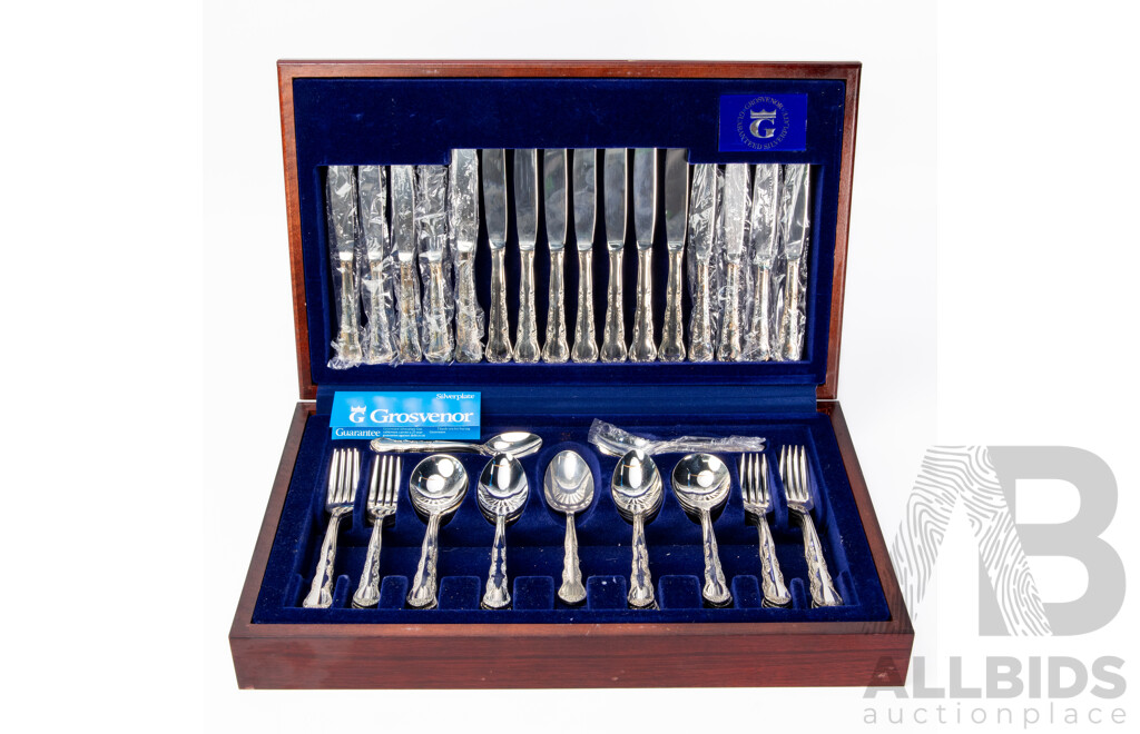 Grosvenor 57 Piece Silverplate Cutlery Set in Original Box