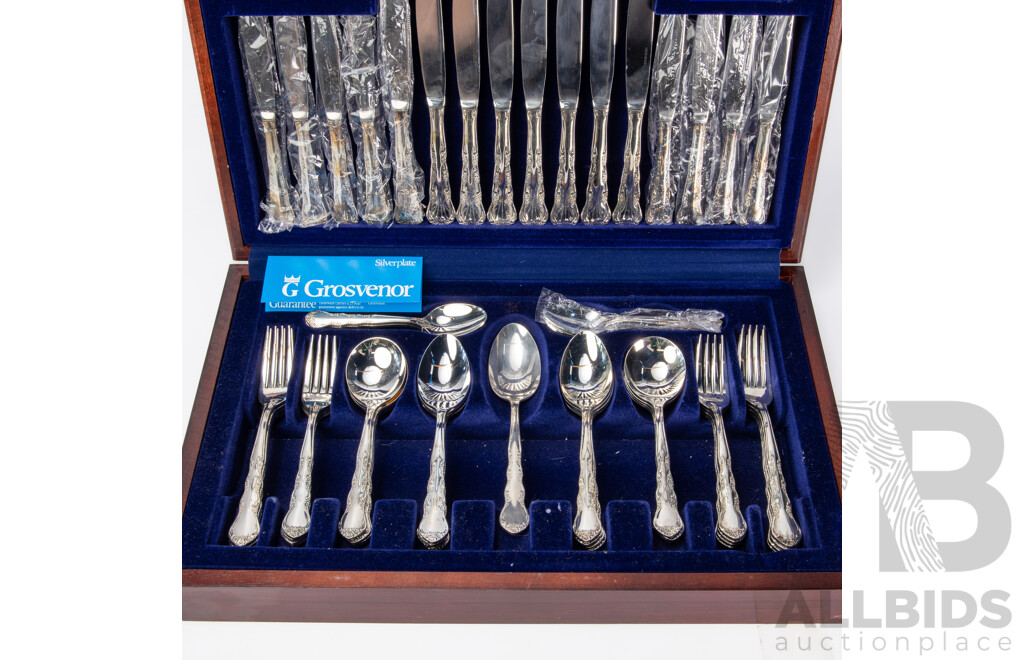 Grosvenor 57 Piece Silverplate Cutlery Set in Original Box