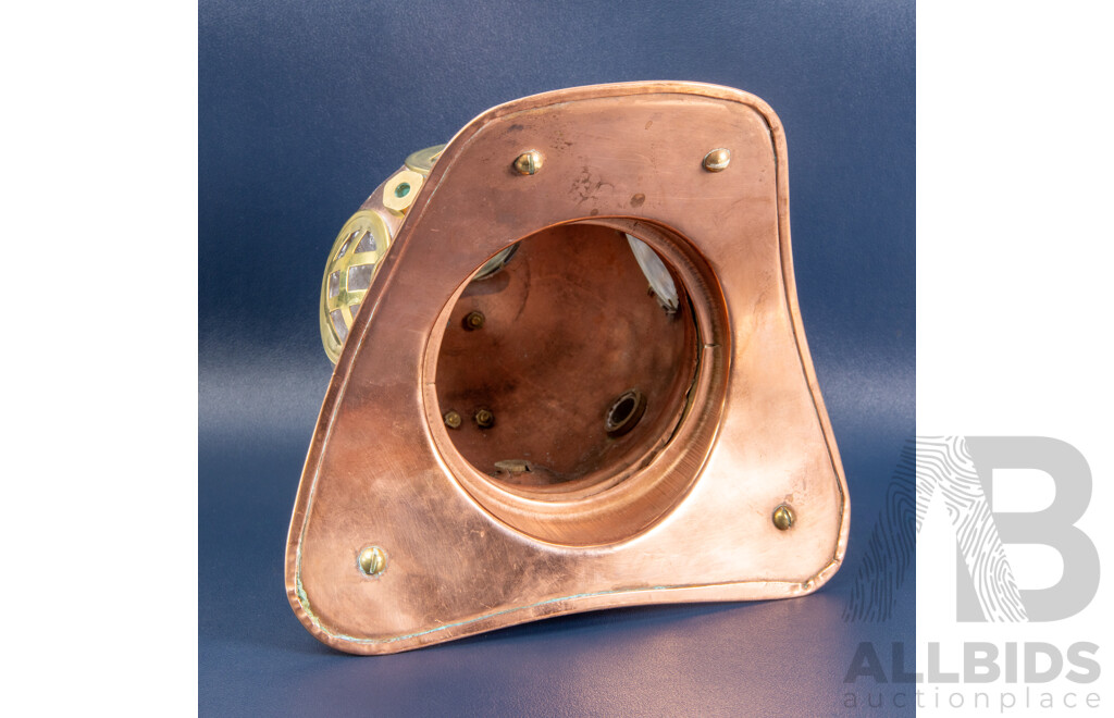 Vintage Copper and Brass Miniature Deep Sea Diver Helmet Replica