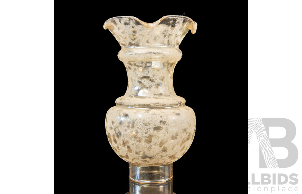 Antique Etched Hurricane Lamp Chimney