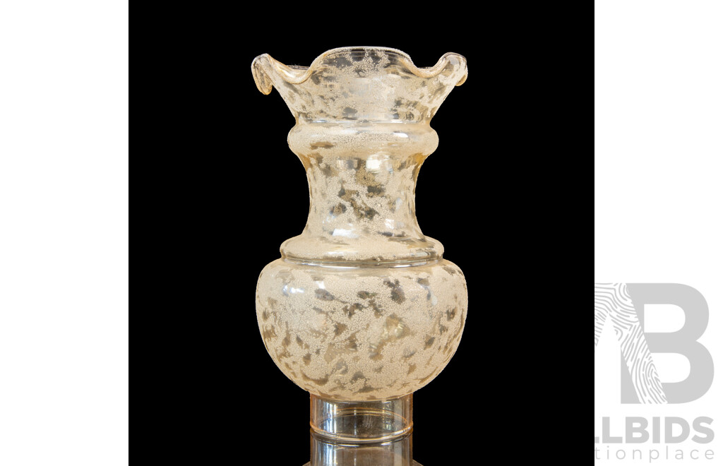 Antique Etched Hurricane Lamp Chimney