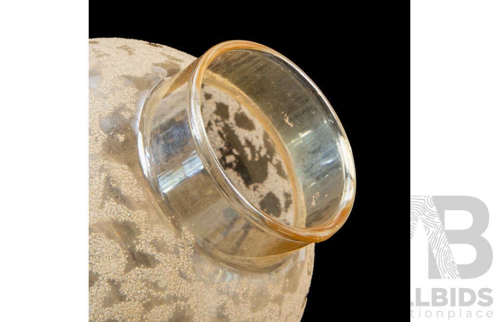 Antique Etched Hurricane Lamp Chimney