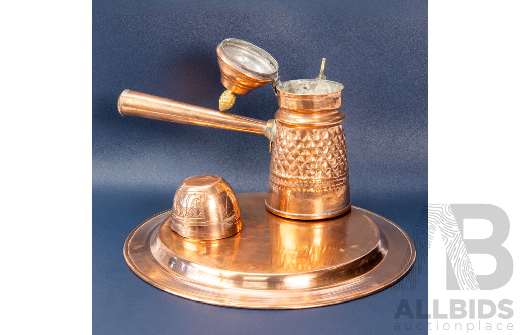 Antique Copper Middle Eastern Coffee Set