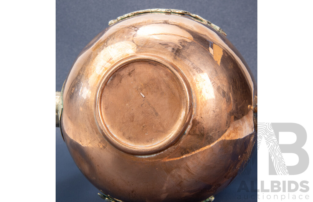 Tibetan Copper and Silvered Ceremonial Teapot/Tibetan Dragon Ewer