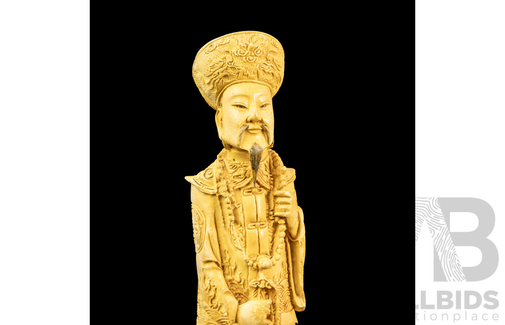 Vintage Chinese Emperor and Empress Resin Figurines