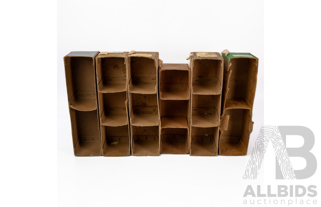 Collection of 12 Vintage Cardboard Parts Holders