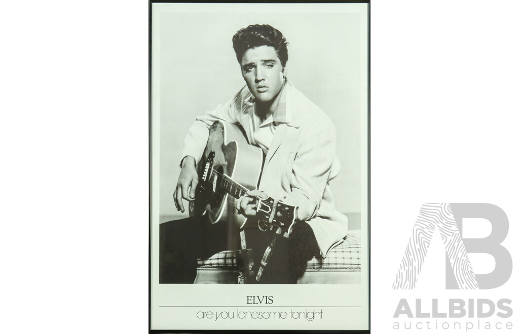 Vintage Framed Elvis Print - Are You Lonesome Tonight