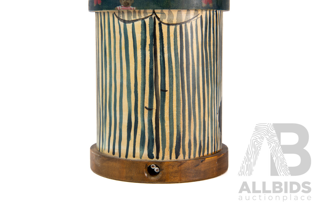 Beautiful Folk Art Lamp with Lampshade by Jane Toohey for Bellissima
