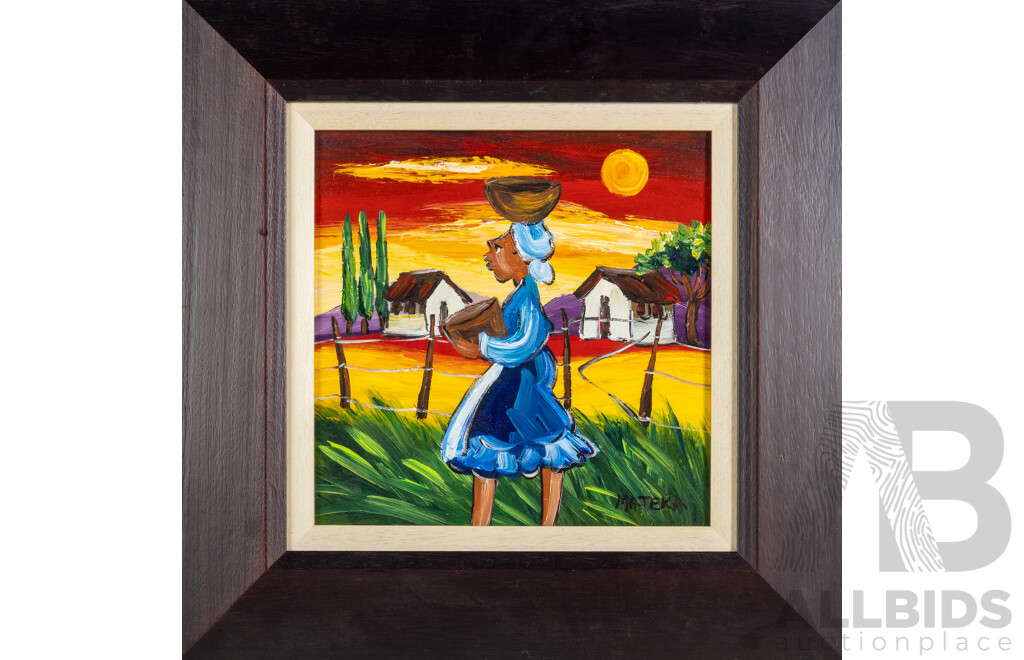 Wonderful Acylic Painting on Board by Mateka, South African