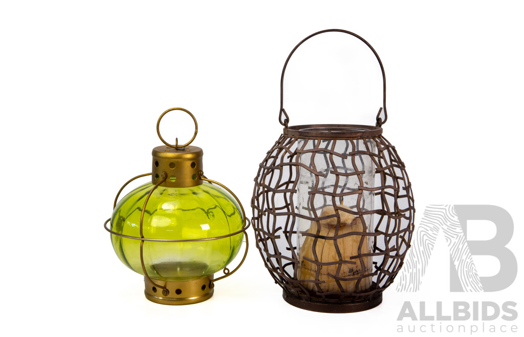 Pair of Vintage Outdoor Candle Holders