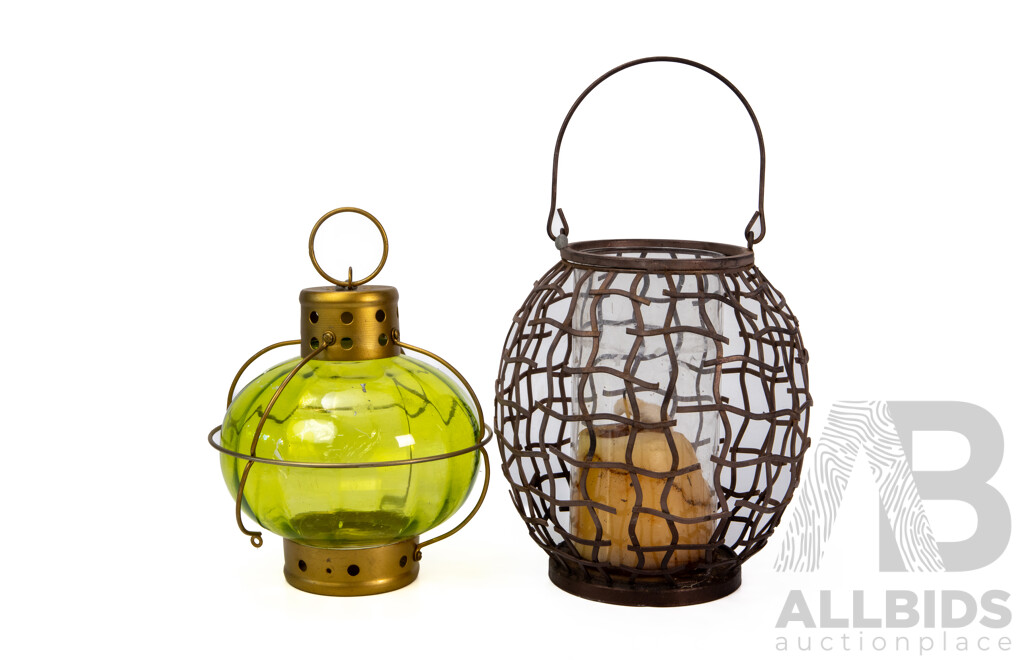 Pair of Vintage Outdoor Candle Holders